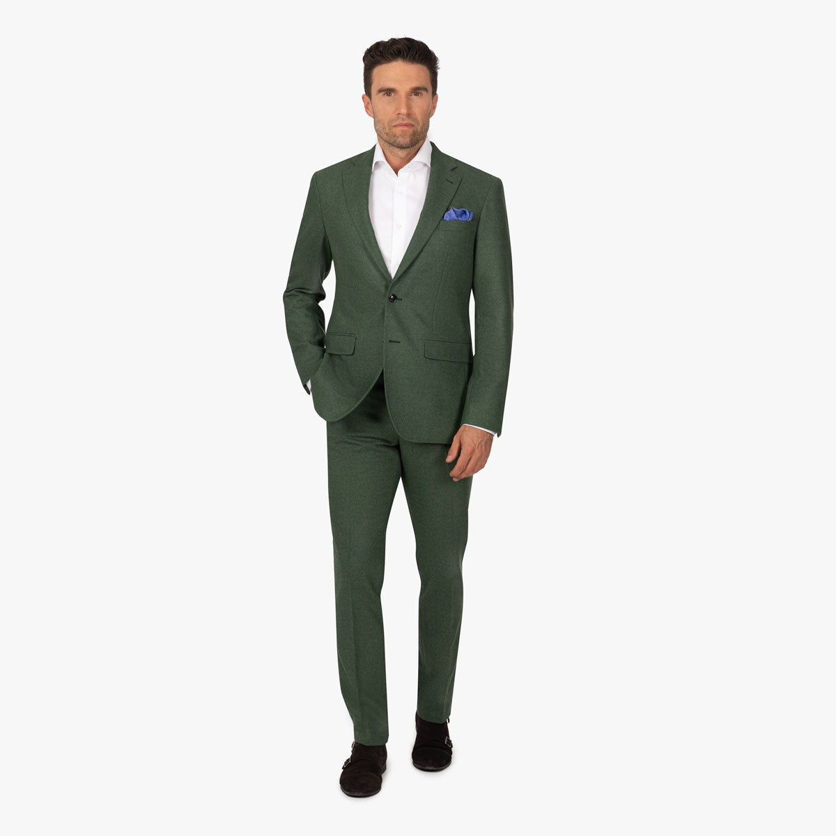 Mann im grünen Anzug.