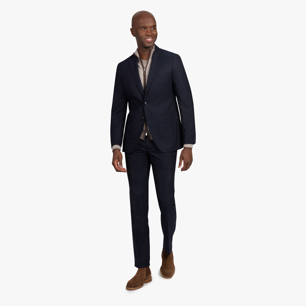 Anzug Genf mit Struktur in dunkelblau drk. blue Bild 1