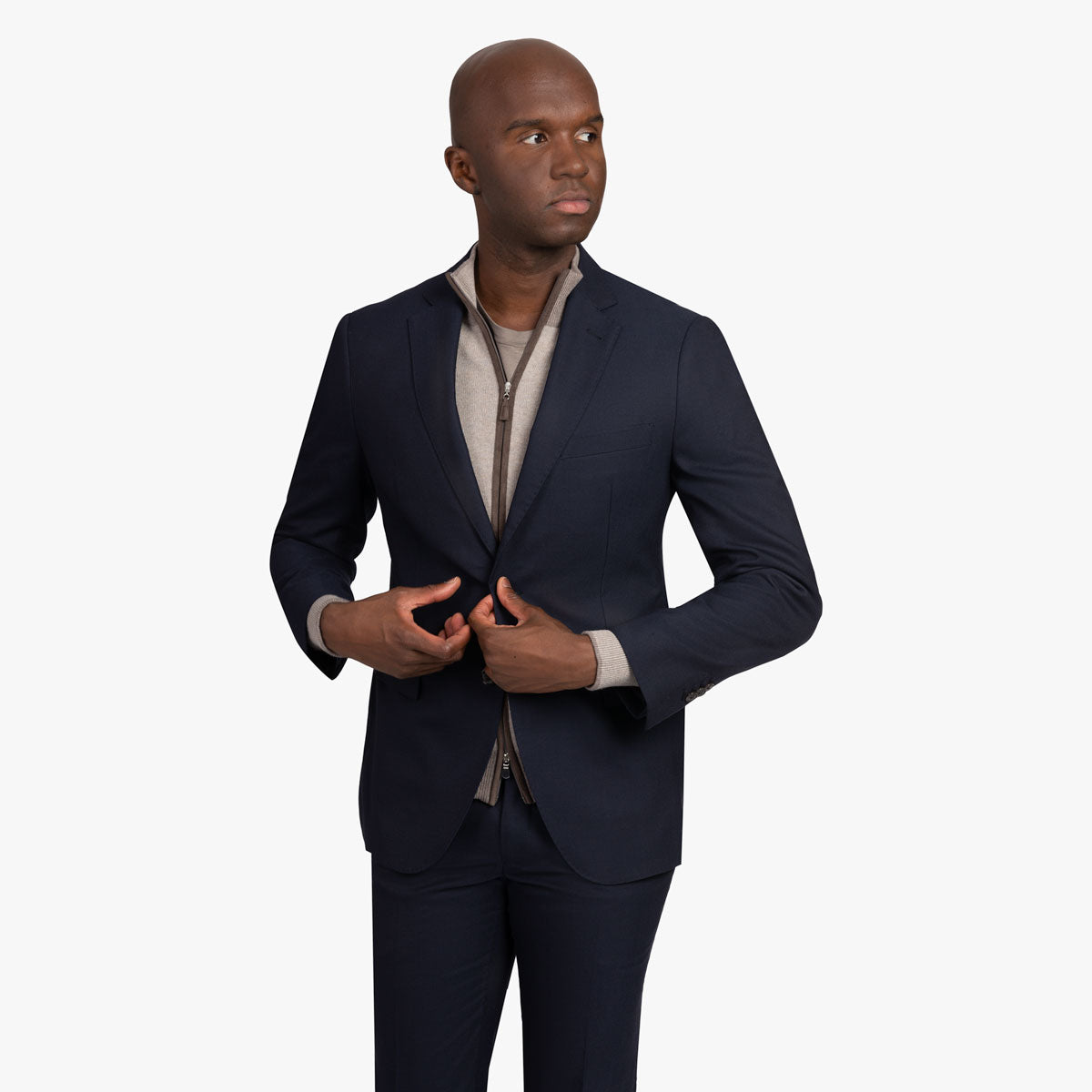 Anzug Genf mit Struktur in dunkelblau drk. blue Bild 2