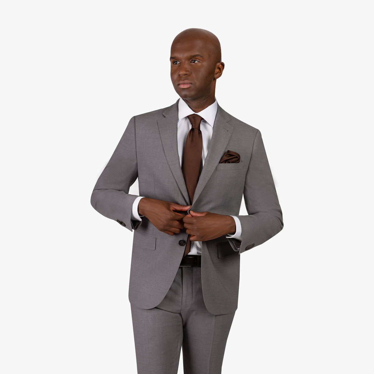 Anzug Genf mit Wollanteil in grau hellgrau Bild 2