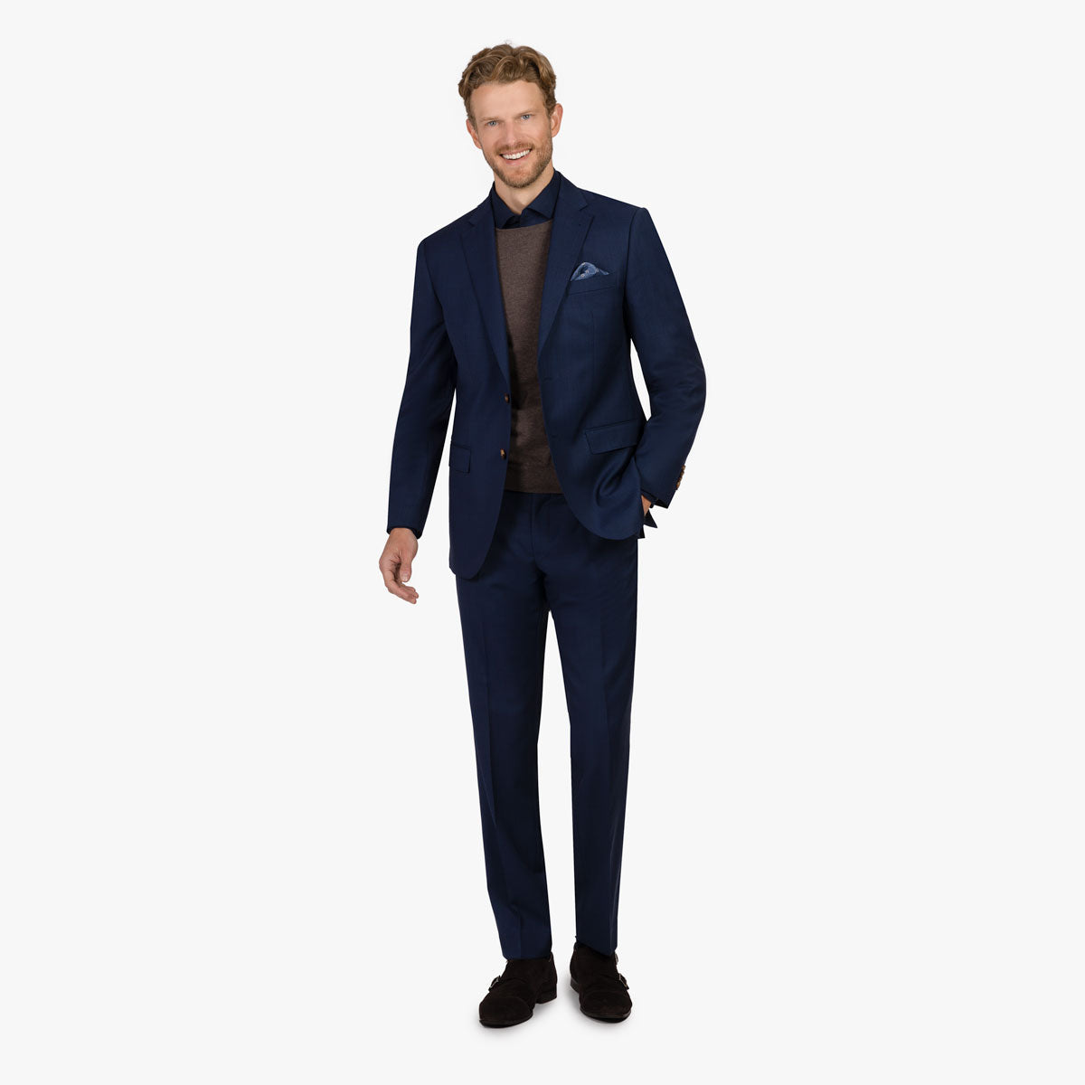 Anzug Prato mit R-Bund in blau blau Bild 1