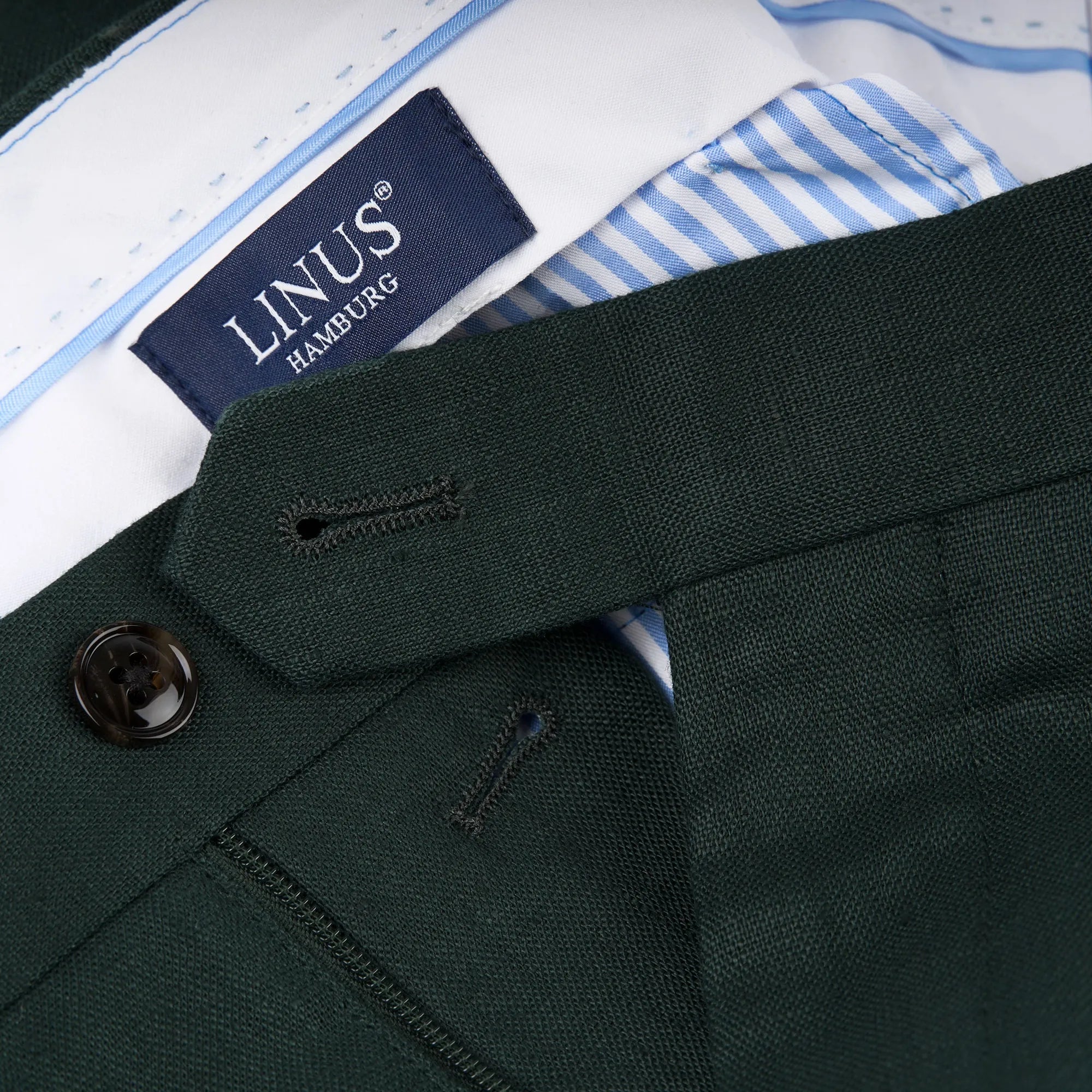 Baukastenhose Siena aus Leinen in Dunkelgrün dkl. grün Bild 3