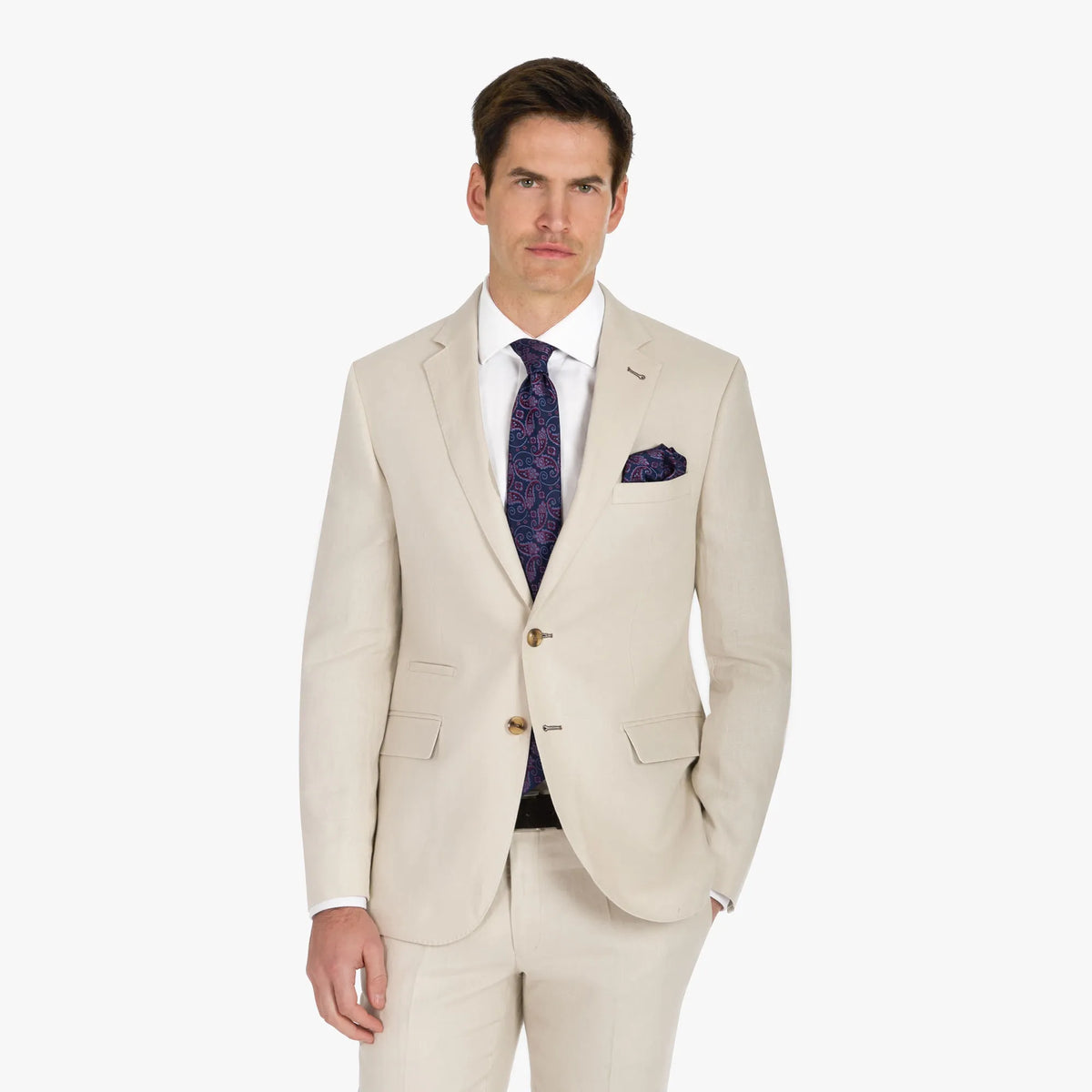 Baukastensakko Pesaro aus Leinen in Creme beige Bild 1