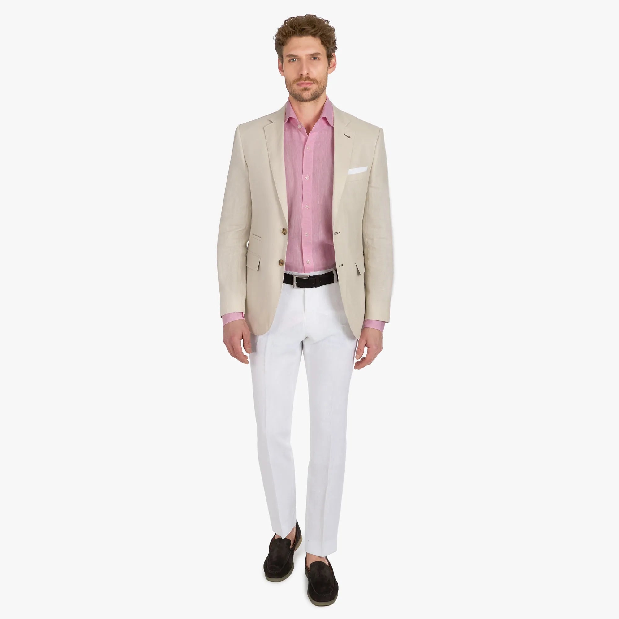 Baukastensakko Pesaro aus Leinen in Creme beige Bild 4