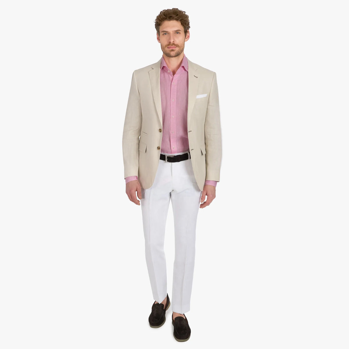 Baukastensakko Pesaro aus Leinen in Creme beige Bild 4