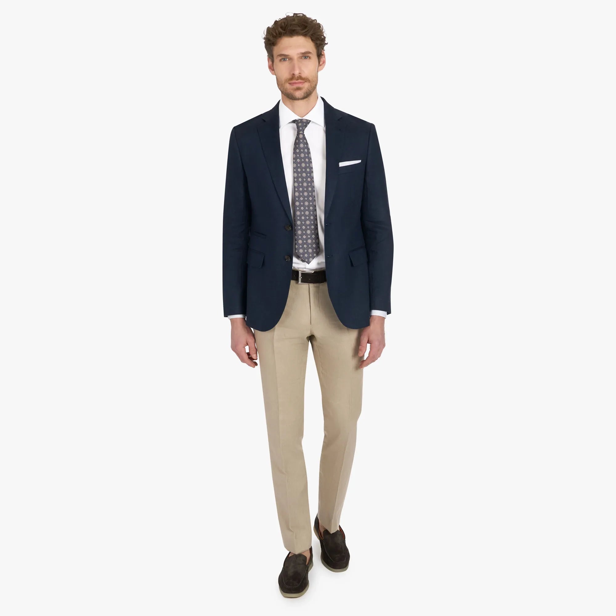 Baukastensakko Pesaro aus Leinen in Dunkelblau dkl. blau Bild 5