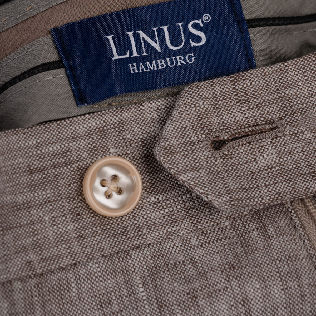 Baukastenhose Rome aus Leinen in beige meliert beige Bild 2