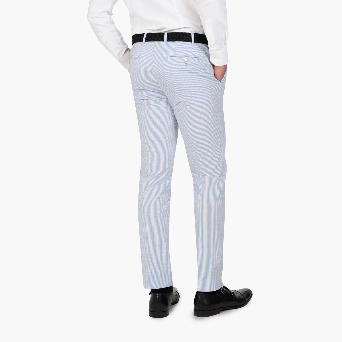 Baukastenhose Siena gestreift in Seersucker-Optik hellblau/gestreift Bild 2