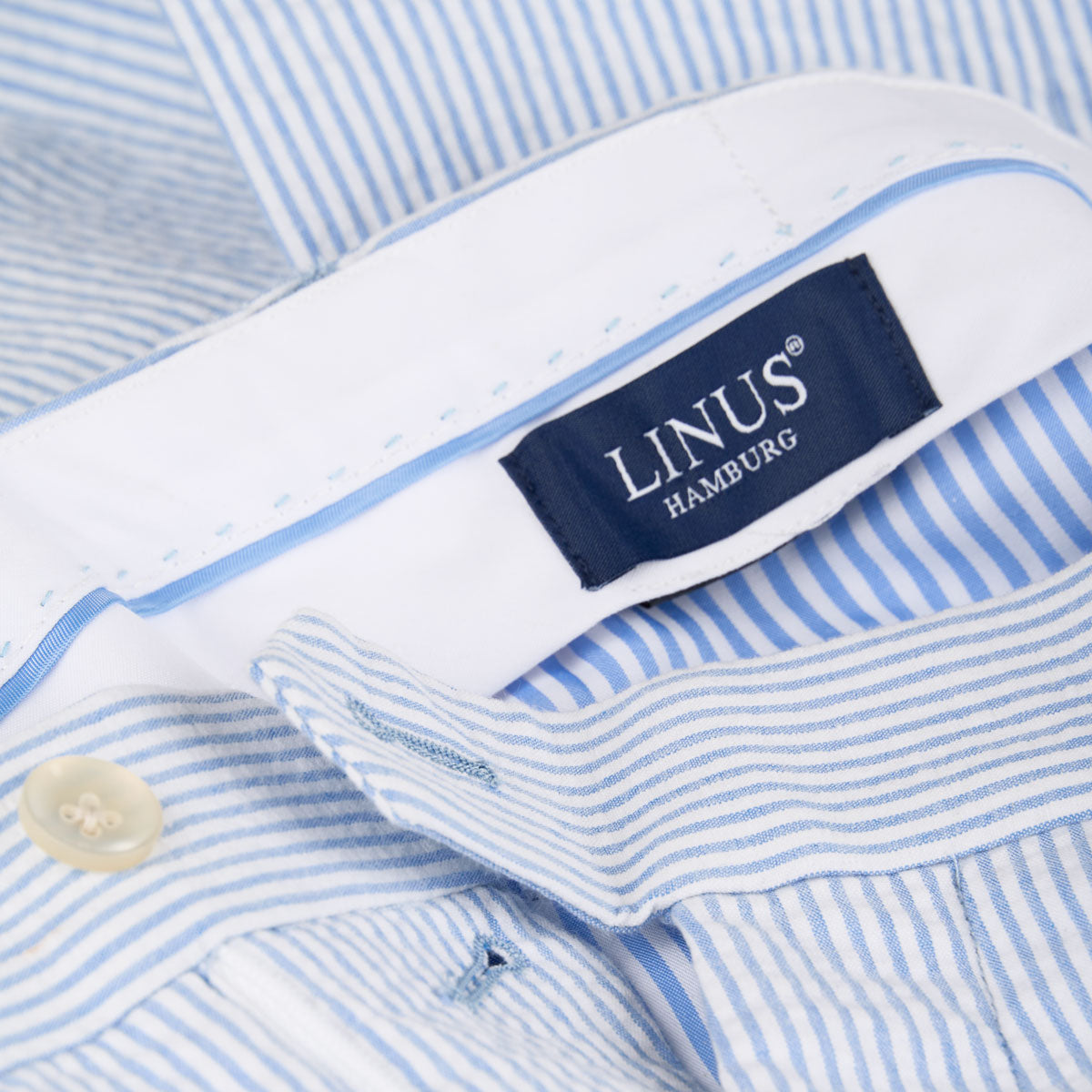 Baukastenhose Siena gestreift in Seersucker-Optik hellblau/gestreift Bild 3