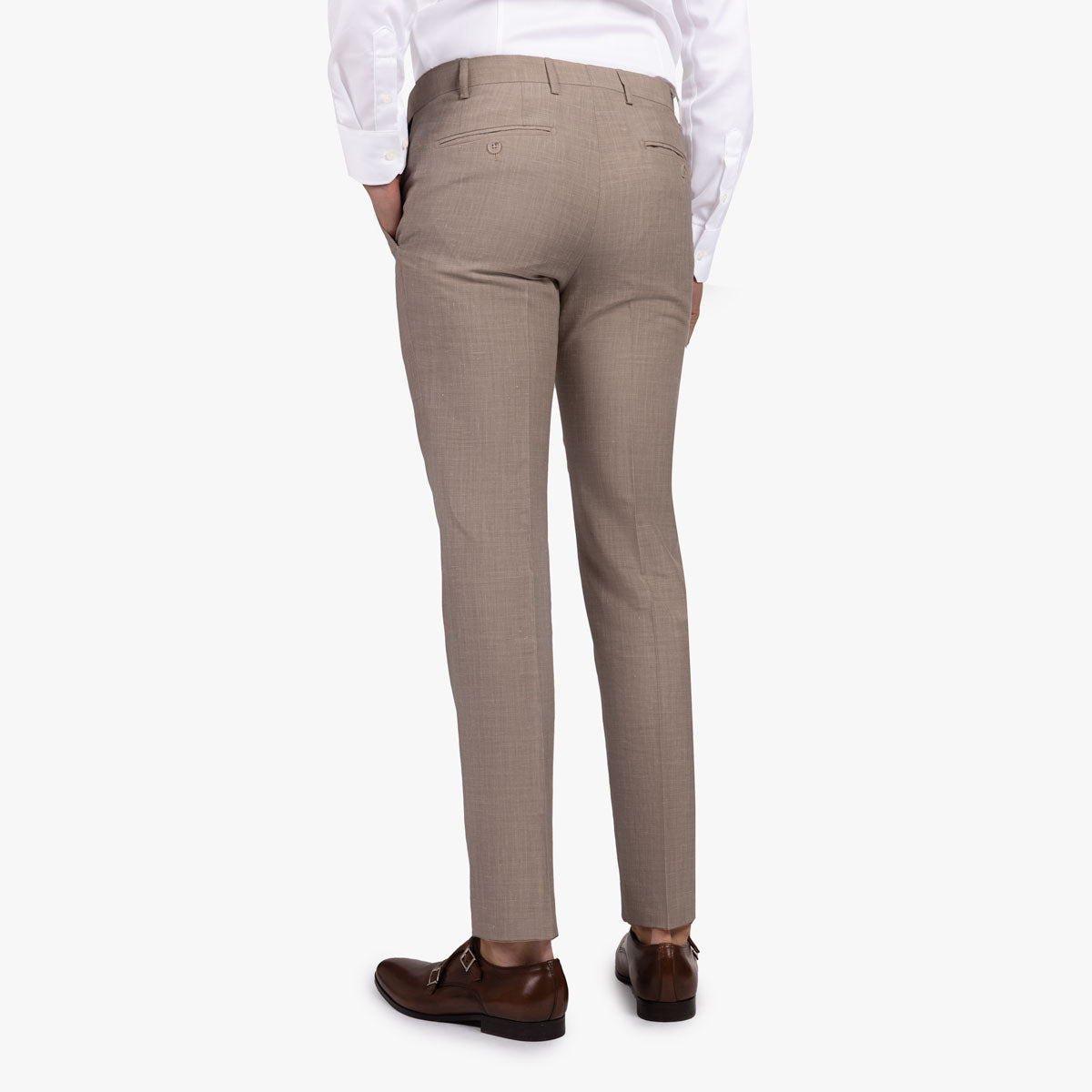 Baukastenhose Siena aus Wolle, Seide und Leinen in hellbeige beige Bild 2