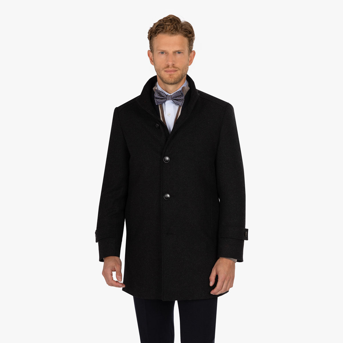 Kurzmantel München mit Kaschmir in dunkelgrau antra Bild 2