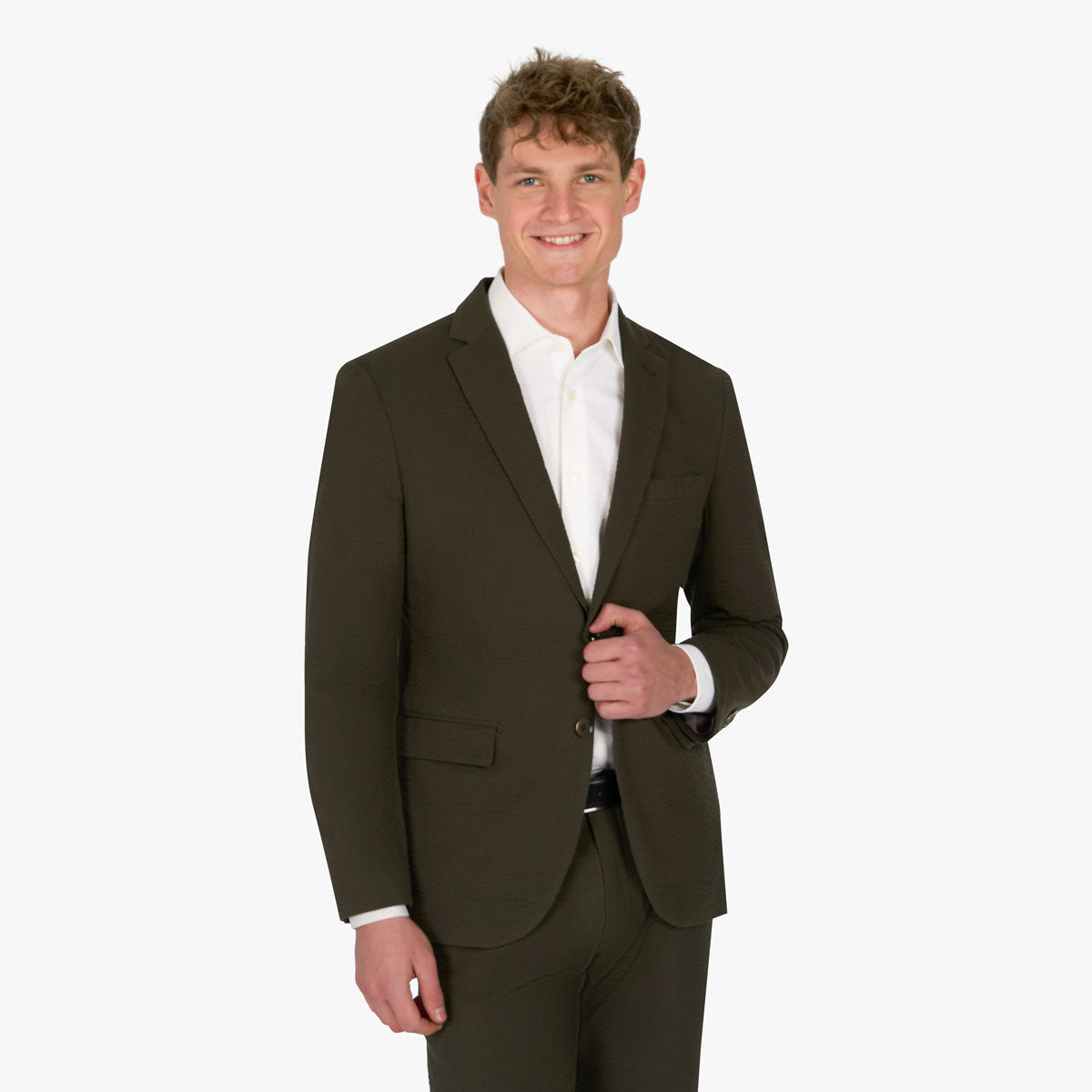 Baukastensakko Genf in Grün in Seersucker-Optik dkl. grün Bild 1