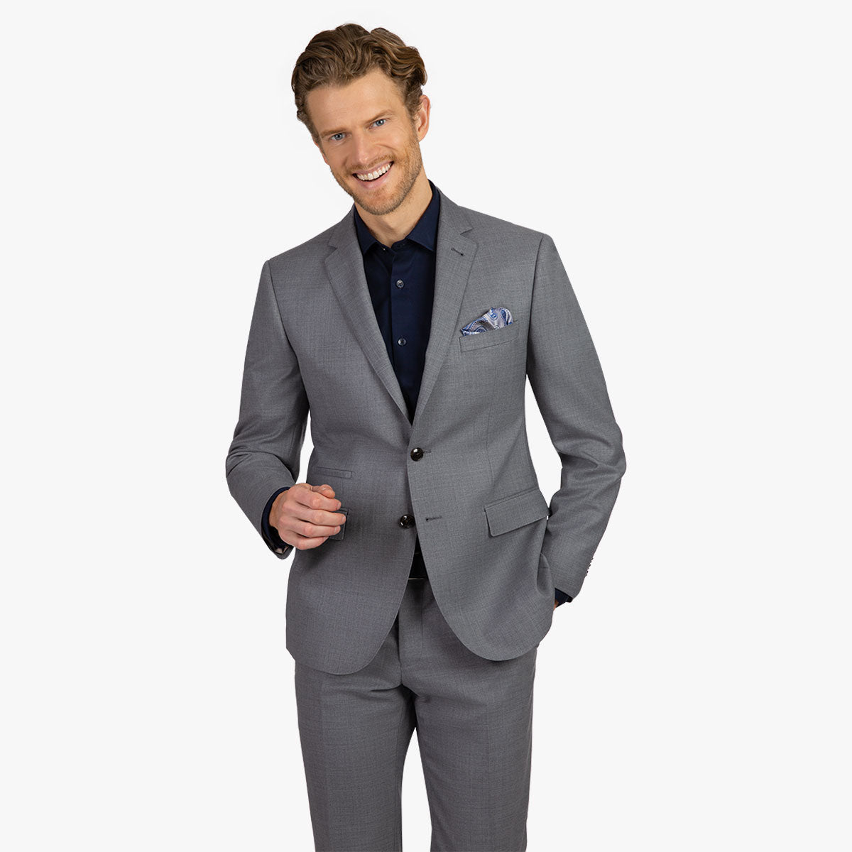 Baukastensakko Pesaro in grau meliert hellgrau Bild 1