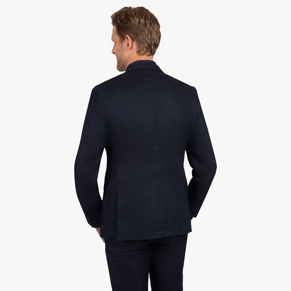 Baukastensakko Pesaro/I aus Leinen in dunkelblau dkl. blau Bild 2