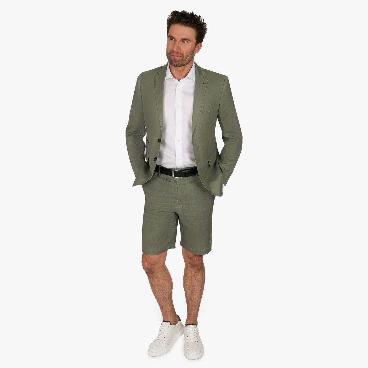 Baukastensakko aus reinem Leinen in hellgrün grün Bild 3