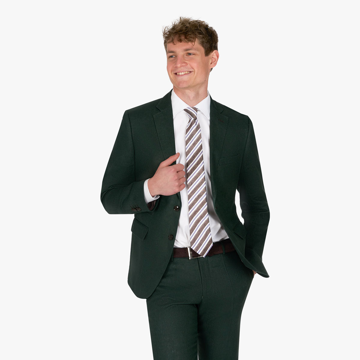 Baukastensakko aus reinem Leinen in dunkelgrün dkl. grün Bild 1