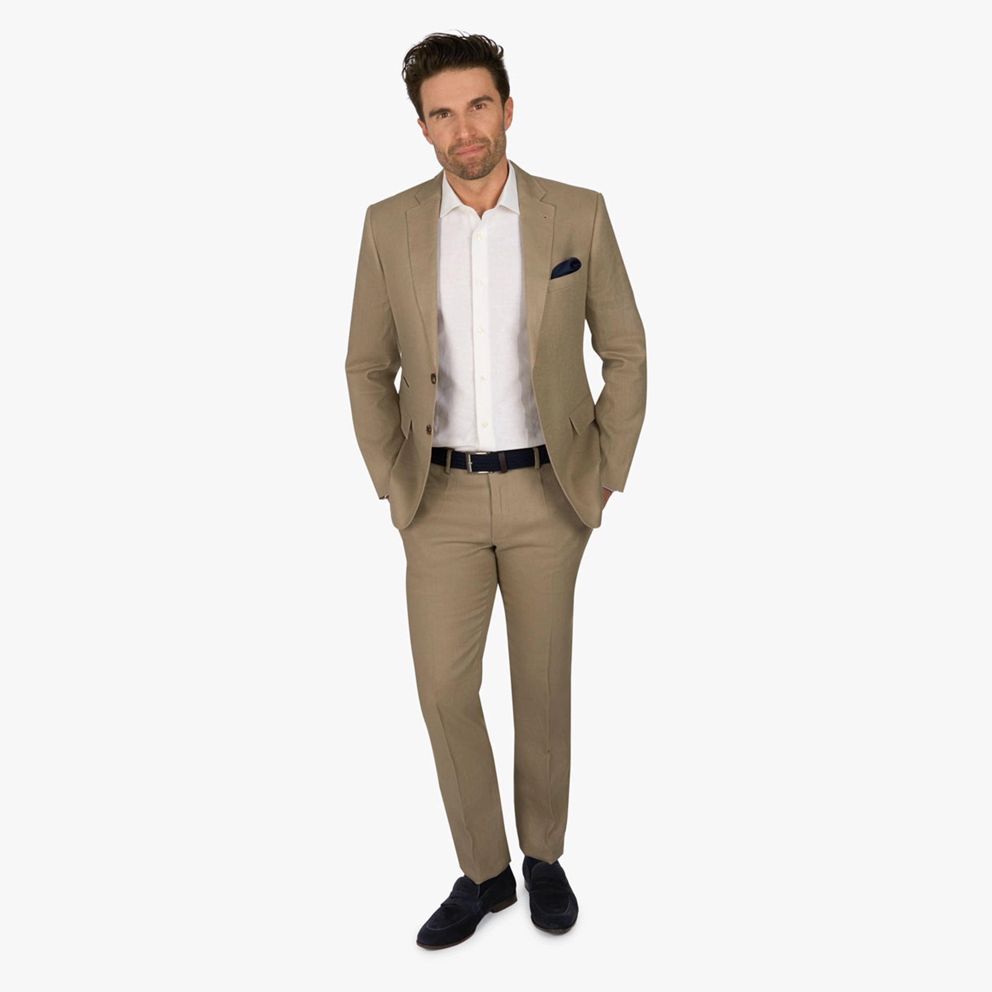 Baukastensakko aus reinem Leinen in hellbraun hellbraun Bild 3