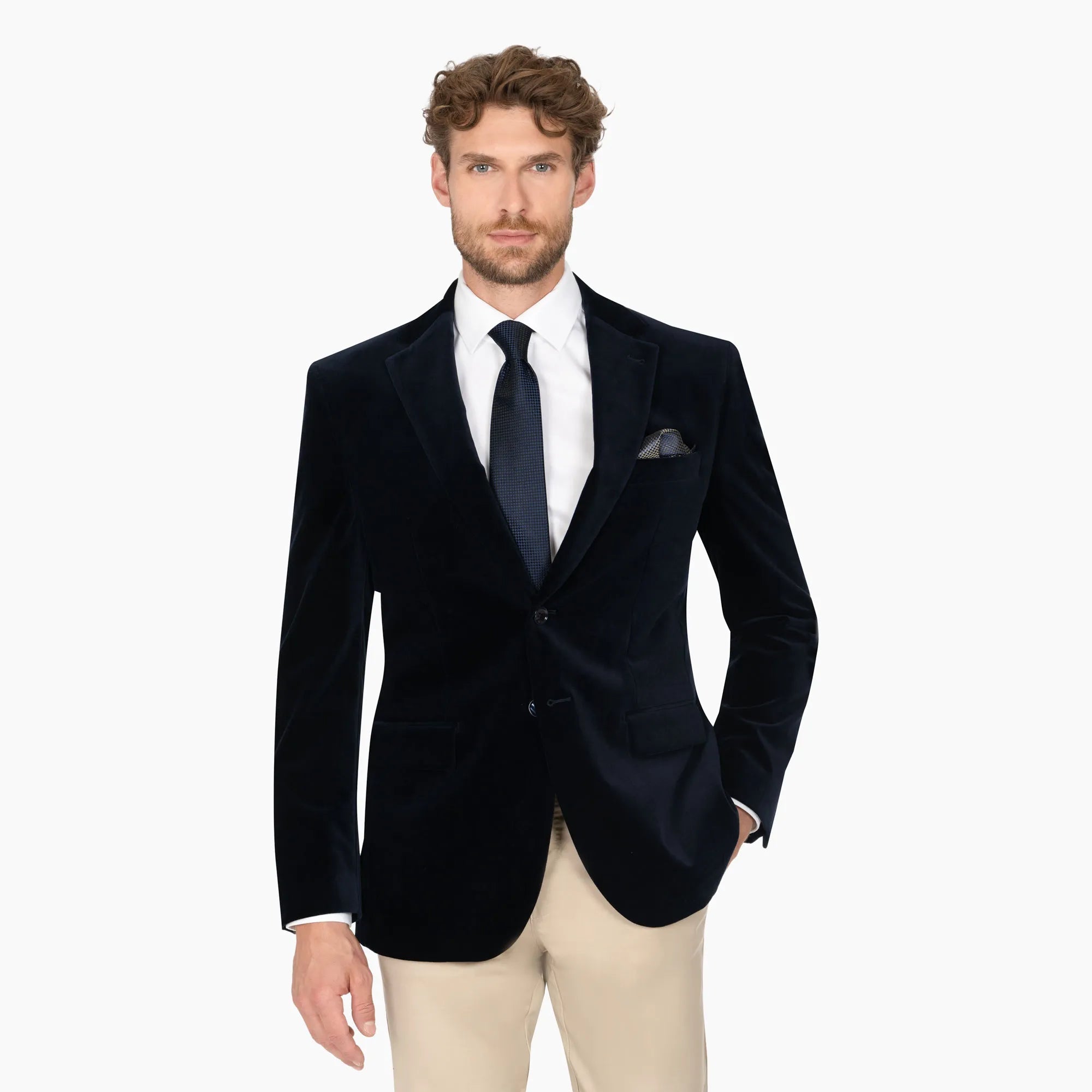 Smoking Sakko Prato aus Samt in Dunkelblau dkl. blau Bild 1