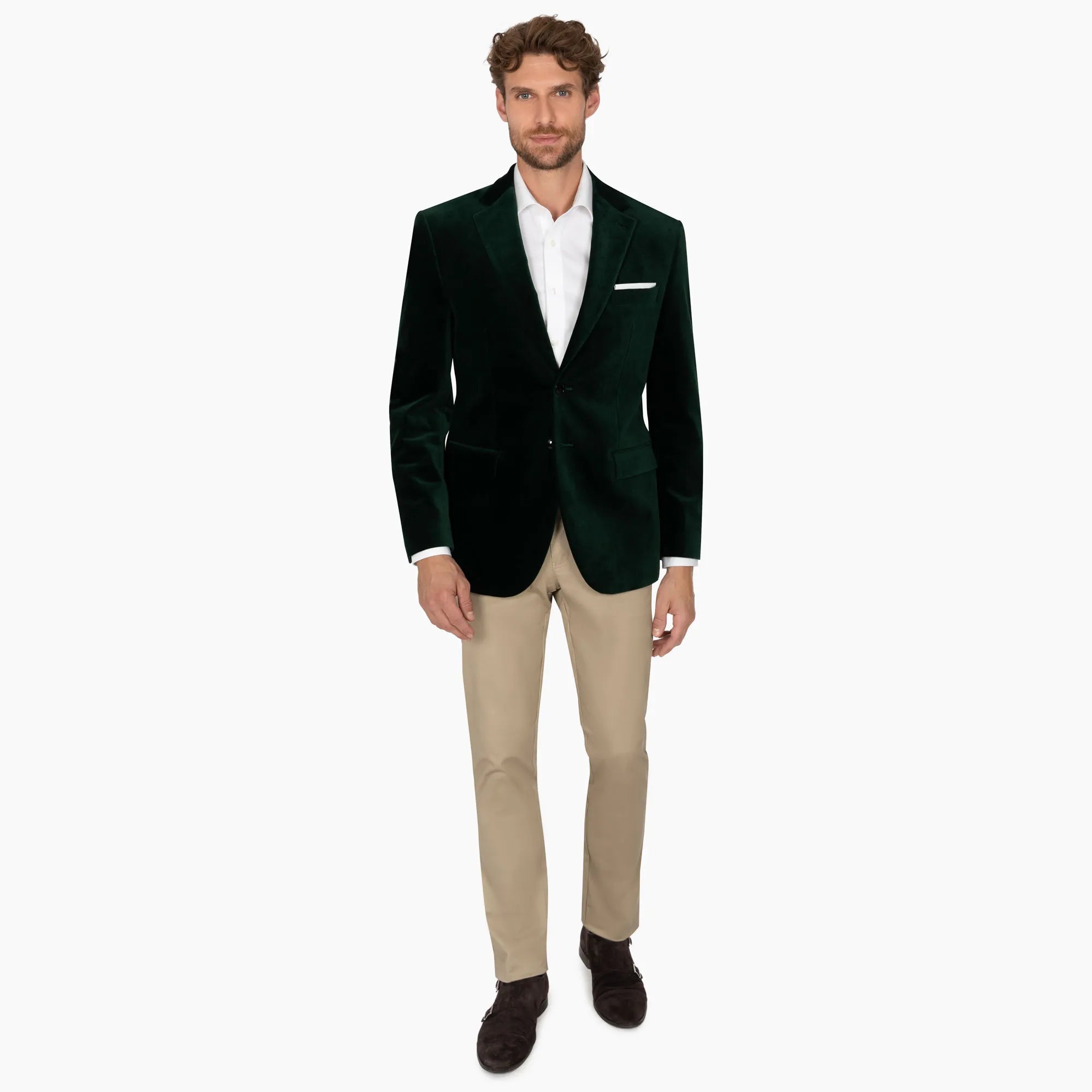 Smoking Sakko Prato aus Samt in Dunkelgrün dkl. grün Bild 3