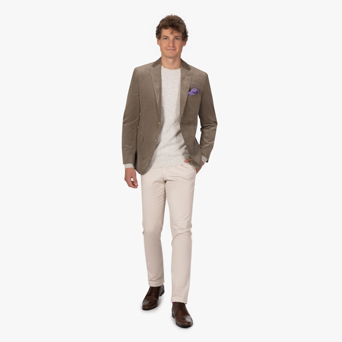 Sakko Genf aus Feincord in Taupe taupe Bild 2