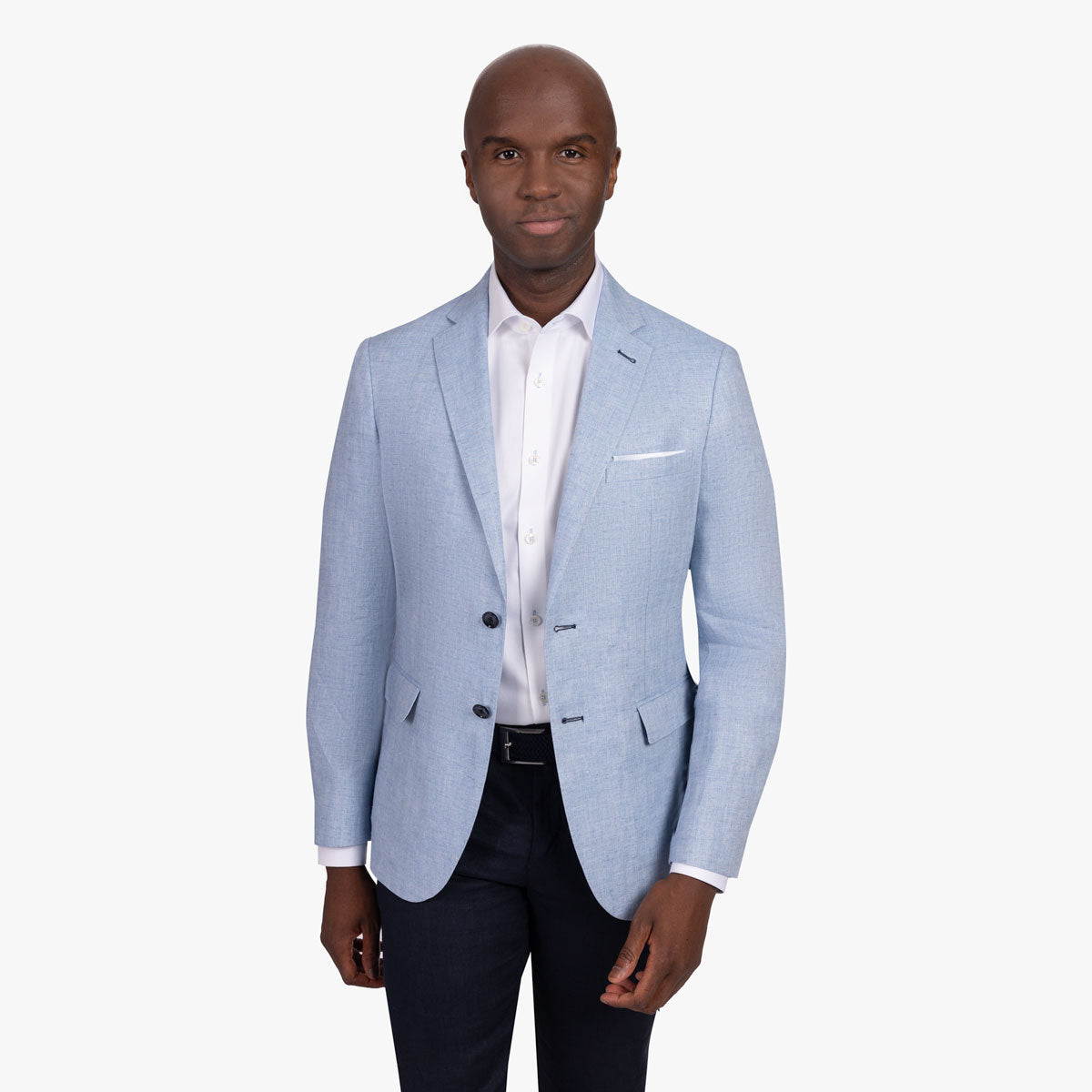 Sakko Genf aus reinem Leinen in hellblau hellblau/gemustert Bild 1