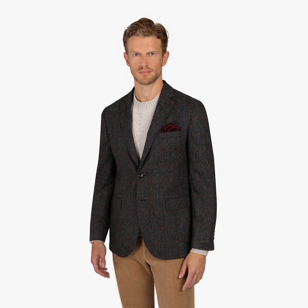 Sakko Genf aus Schurwolle in anthrazit mit Karomuster antra/karo Bild 1