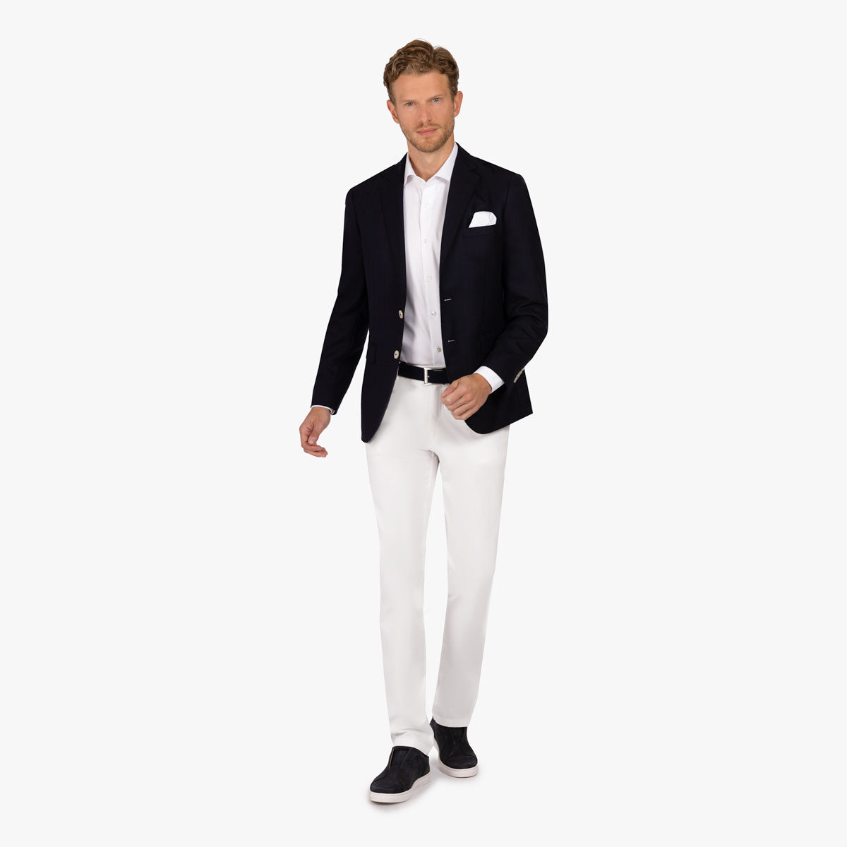 Sakko Genf aus Schurwolle mit Fischgrat in blau blau gemustert Bild 1