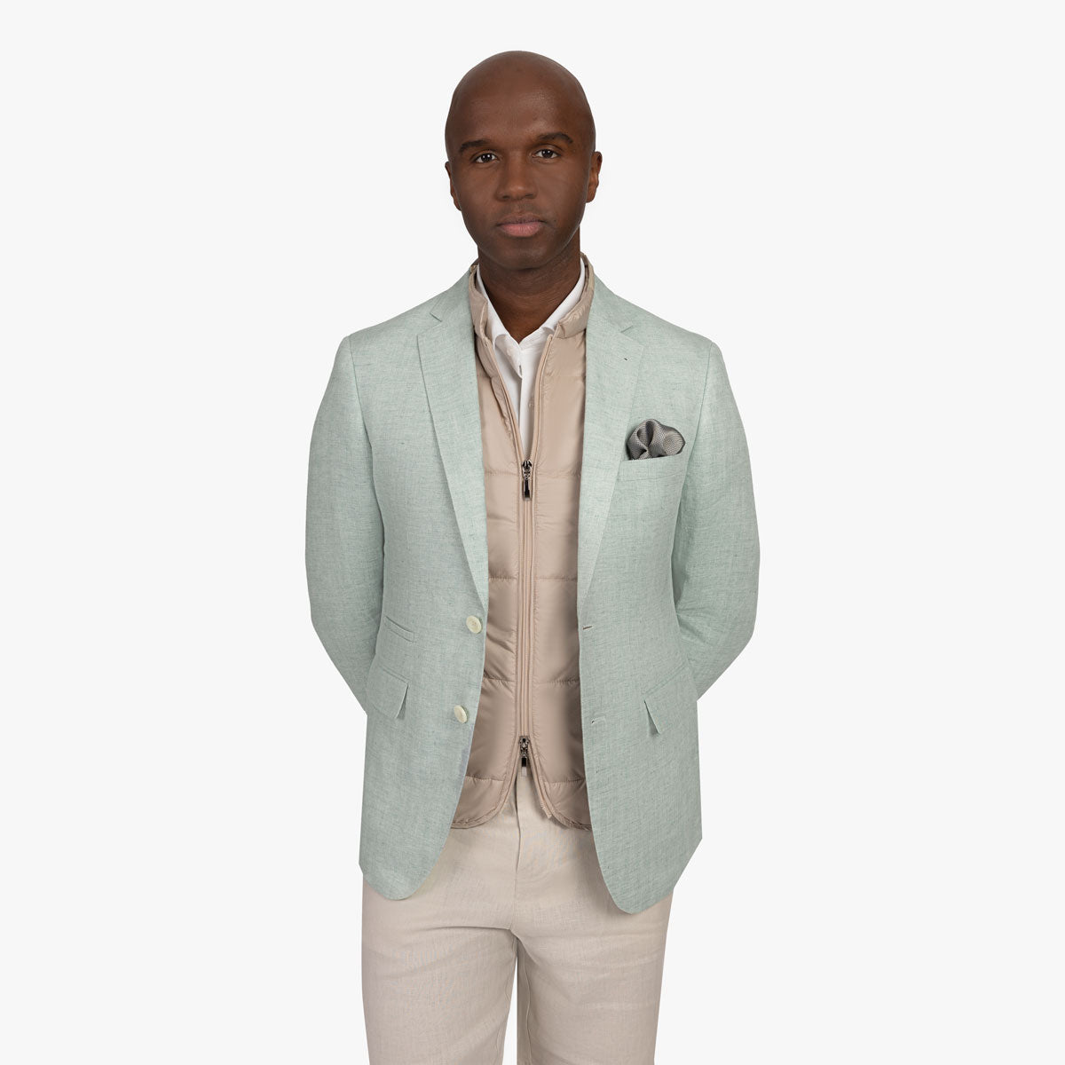 Sakko Pesaro aus reinem Leinen in hellgrün hellgrün Bild 1
