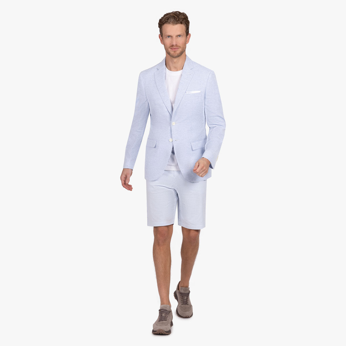 Sakko Prato aus Baumwolle/Leinen in hellblau hellblau/gemustert Bild 8