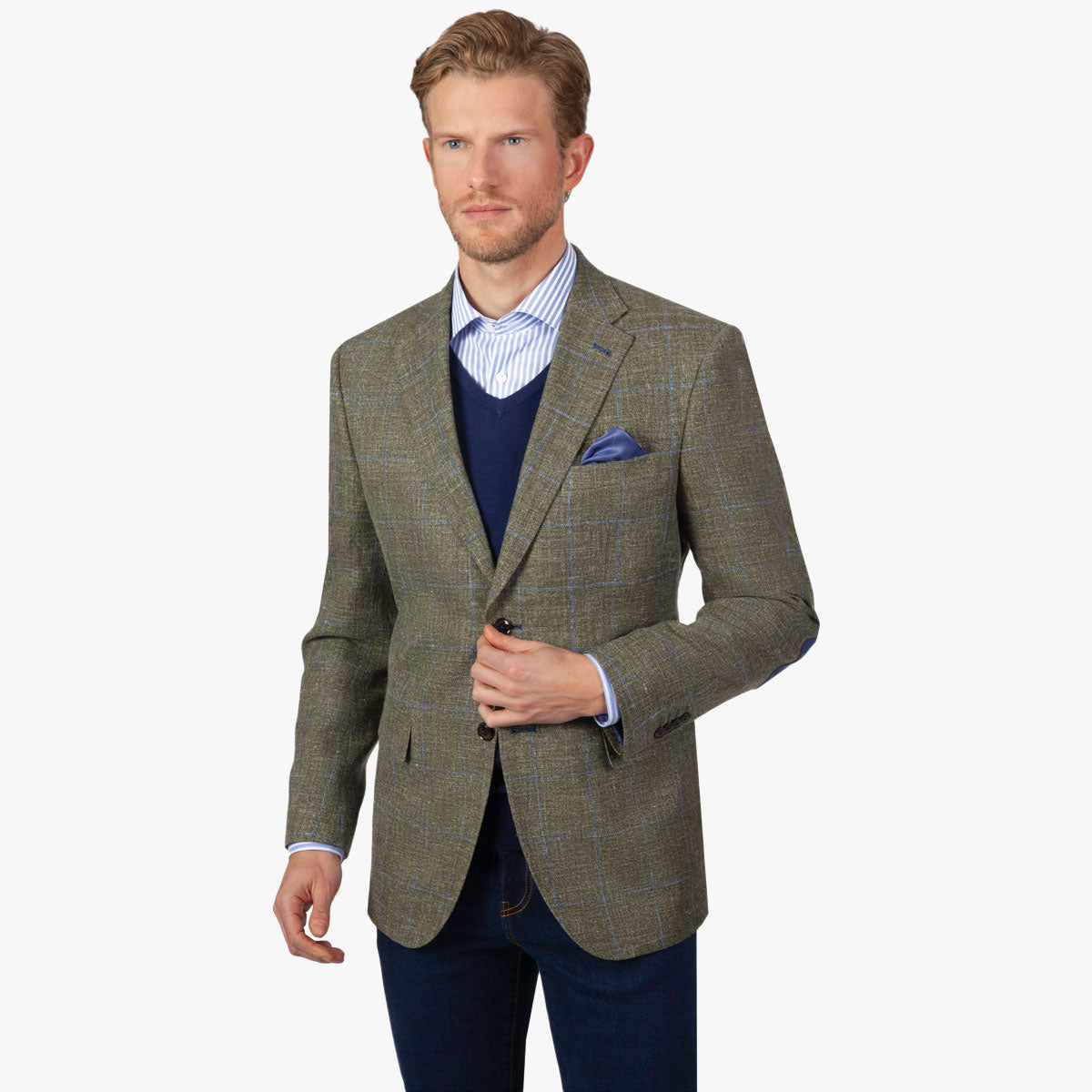 Sakko Prato aus Baumwolle und Leinen in grün grün Bild 1