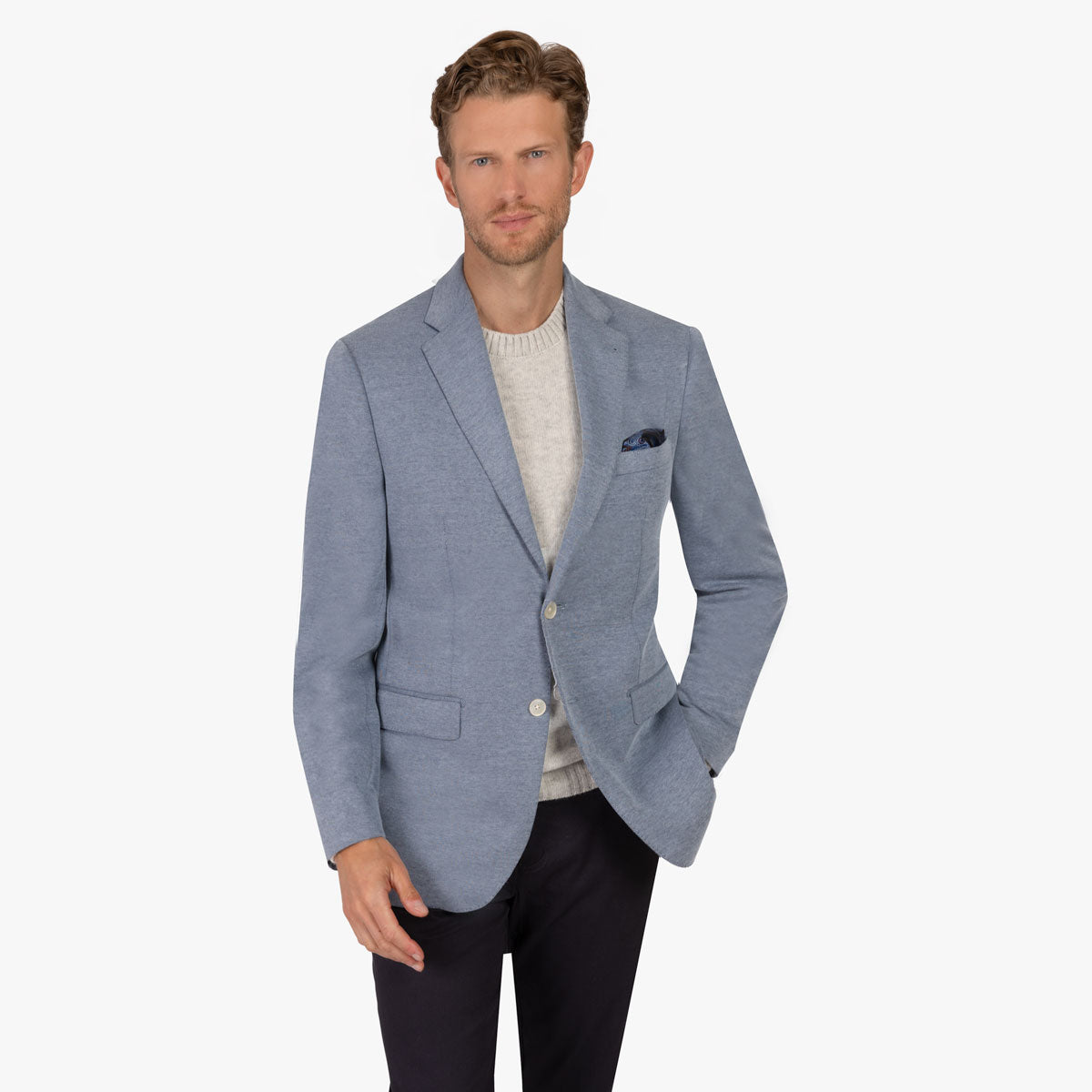 Sakko Prato aus Jersey in Blau blau Bild 1