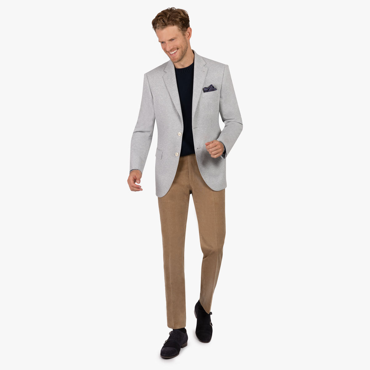 Sakko Prato aus Piqué Jerseystoff in Hellgrau hellgrau Bild 8