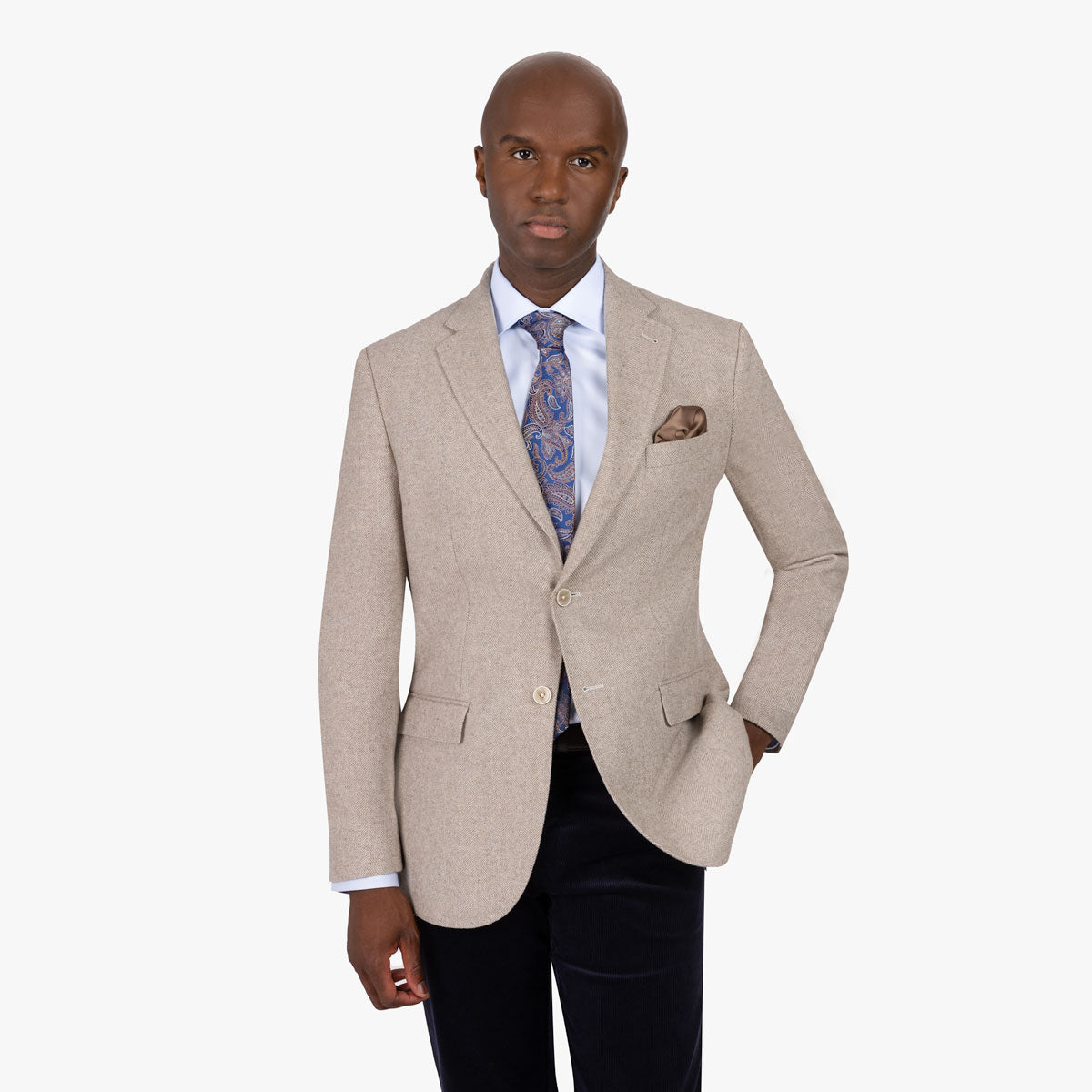 Sakko Prato mit Fischgrätmuster in Beige beige/gemustert Bild 2