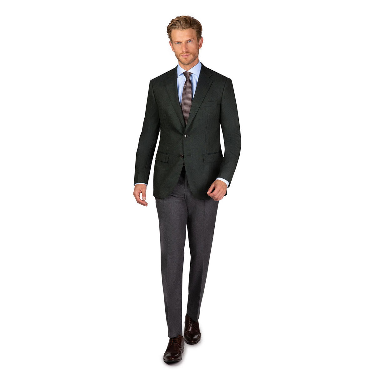 Sakko Prato mit Fischgratmuster in dunkelgrün grau/gemustert Bild 5