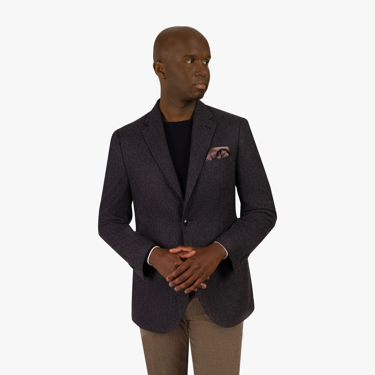 Sakko Prato mit Kaschmir und Fischgrat in blau blau/gemustert Bild 2