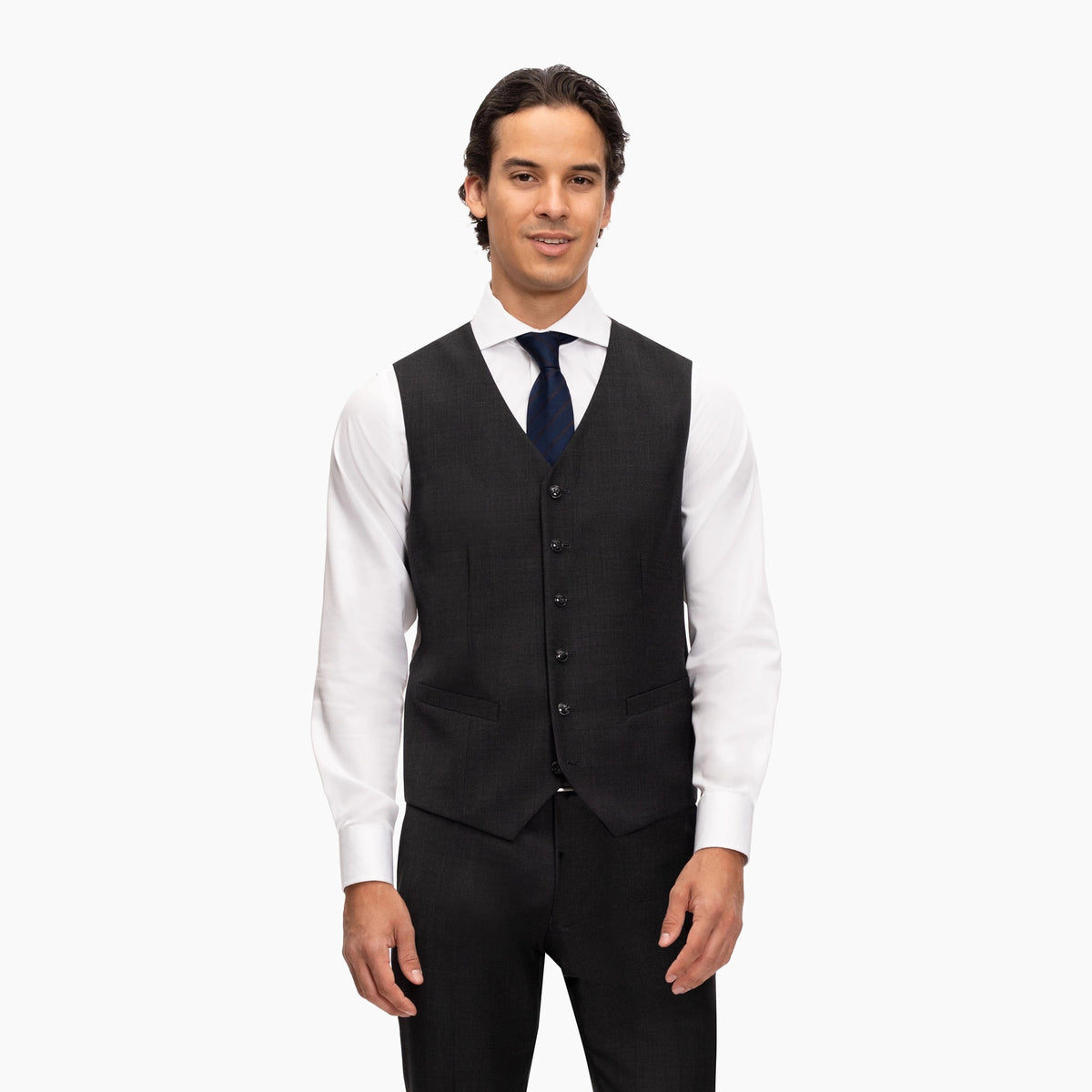 Slim Fit Baukastenweste in charcoal antra Bild 1