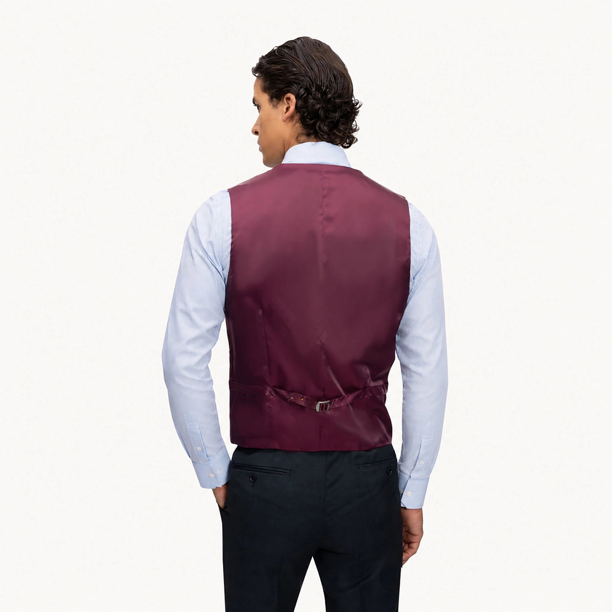 Slim Fit Baukastenweste mit Birdseye-Struktur in blau blau/gemustert Bild 4