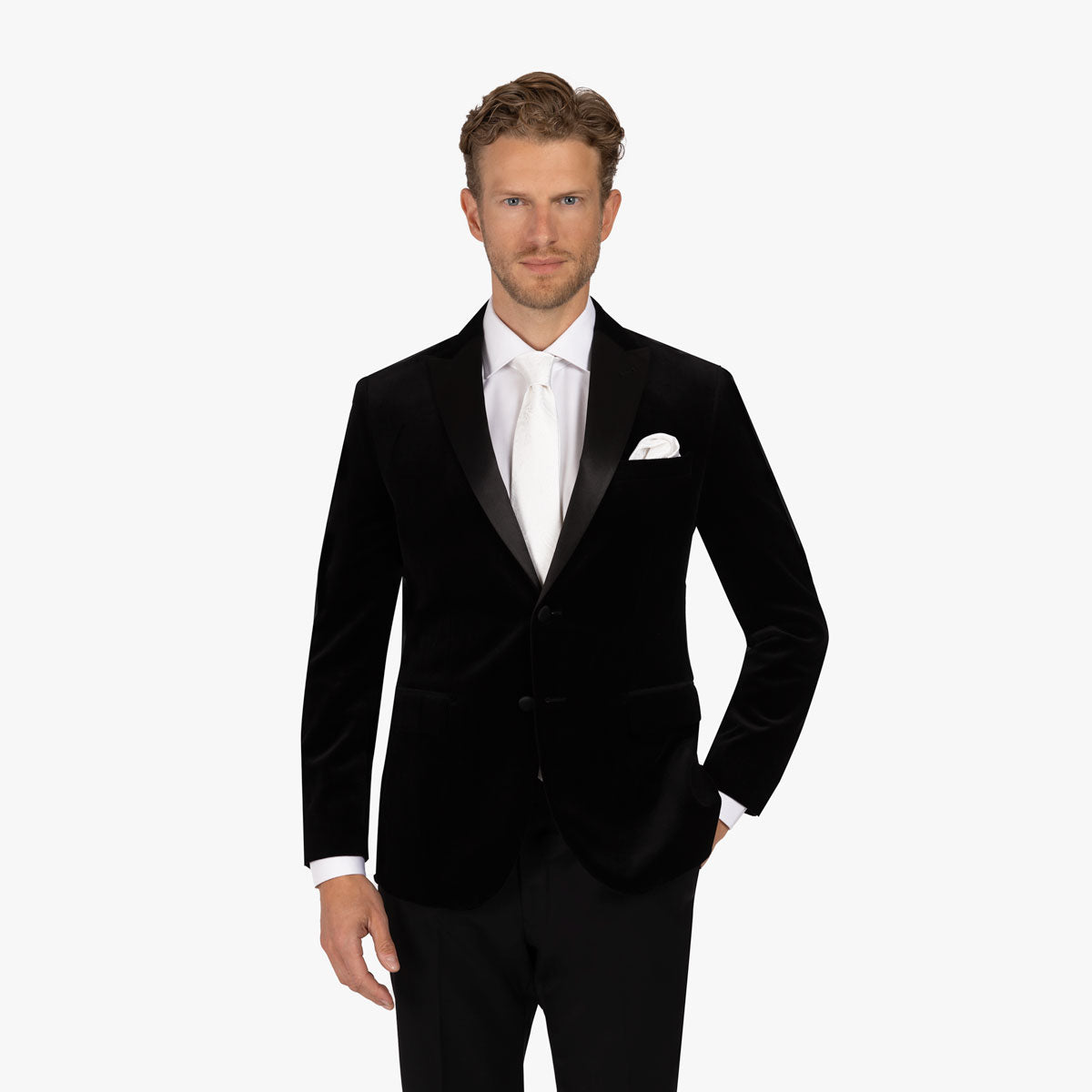 Smoking Sakko Fano aus Samt in schwarz schwarz Bild 2