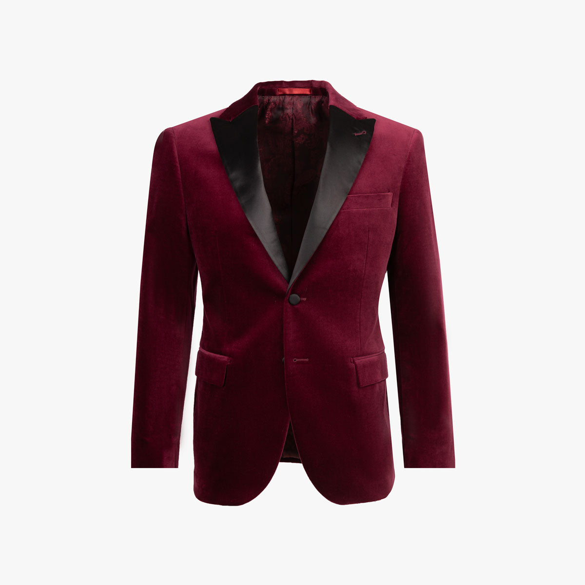 Smoking Sakko Fano aus Samt in burgunderrot dkl. rot Bild 5