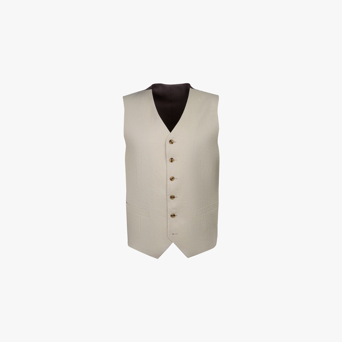 Slim Fit Weste aus Leinen in Beige beige Bild 2