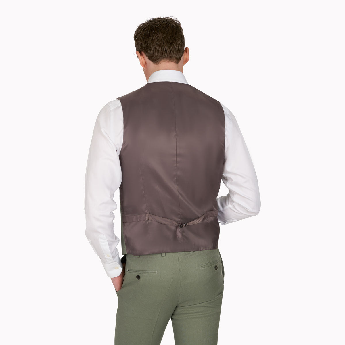 Slim Fit Weste aus Leinen in grün grün Bild 4