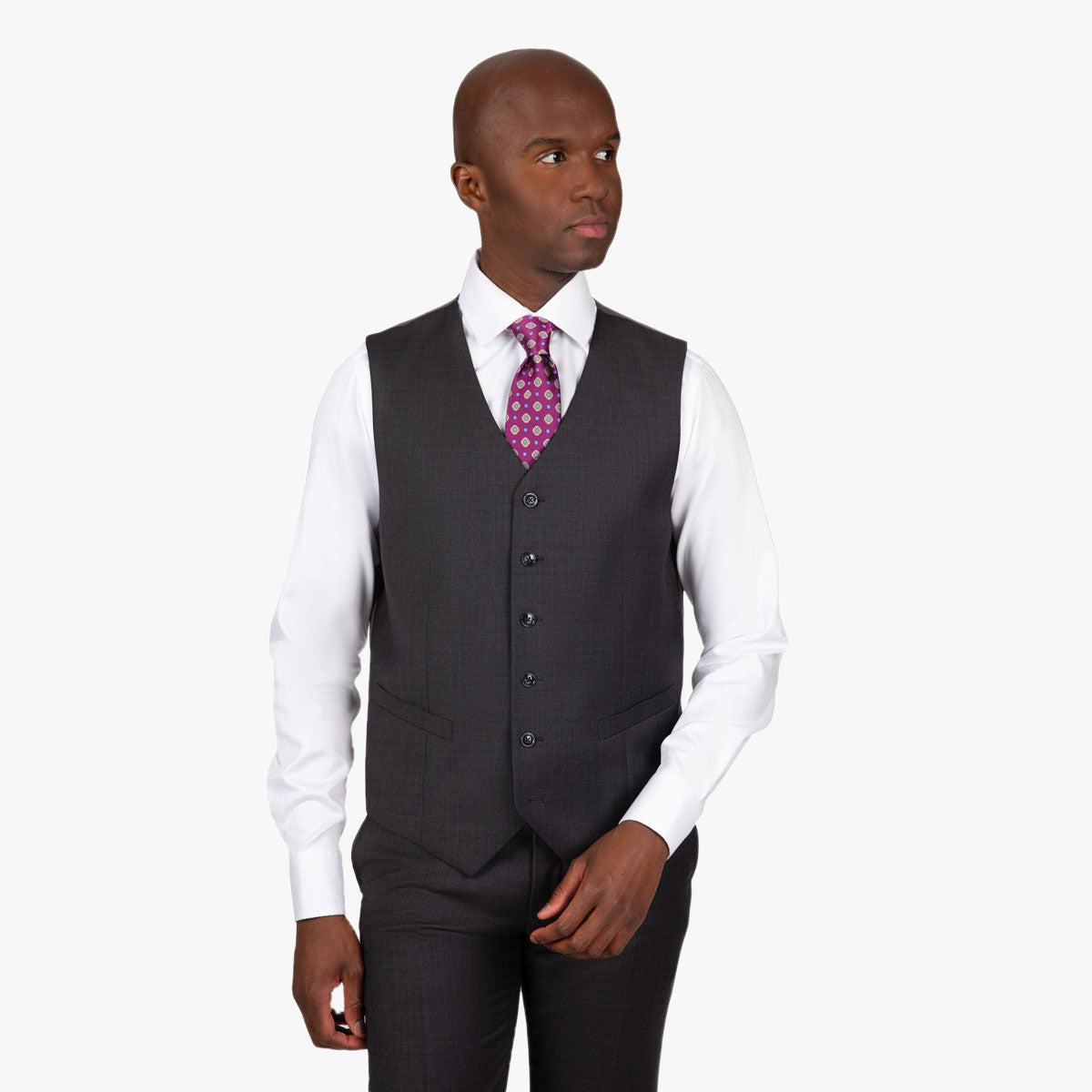 Slim Fit Baukastenweste in charcoal antra Bild 1