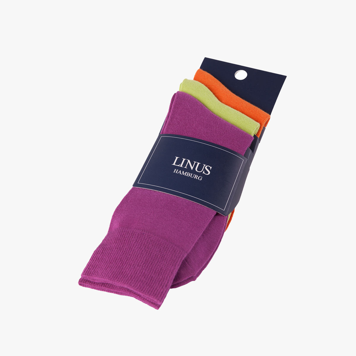 Socken bunt uni orange, lila, grün Bild 1