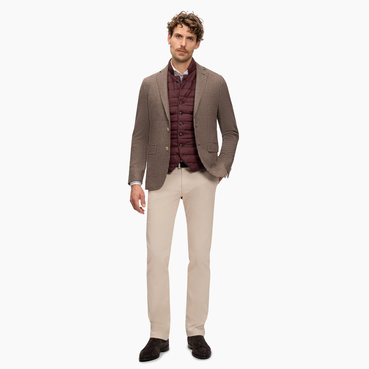 Sakko Genf mit Hahnentrittmuster in Beige Beige gemustert Bild 7