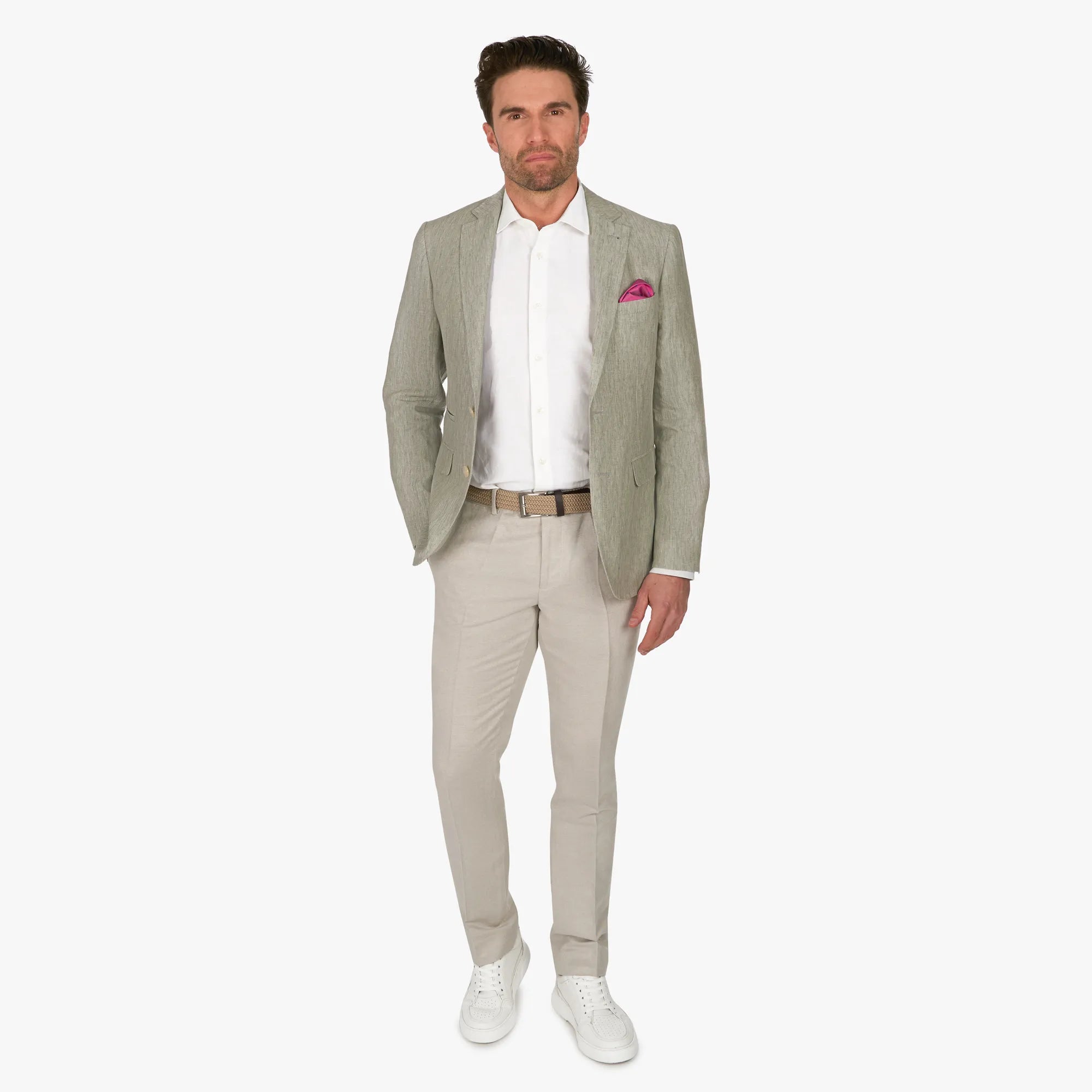 Sakko Pesaro aus Leinen in hellgrün helllila Bild 2