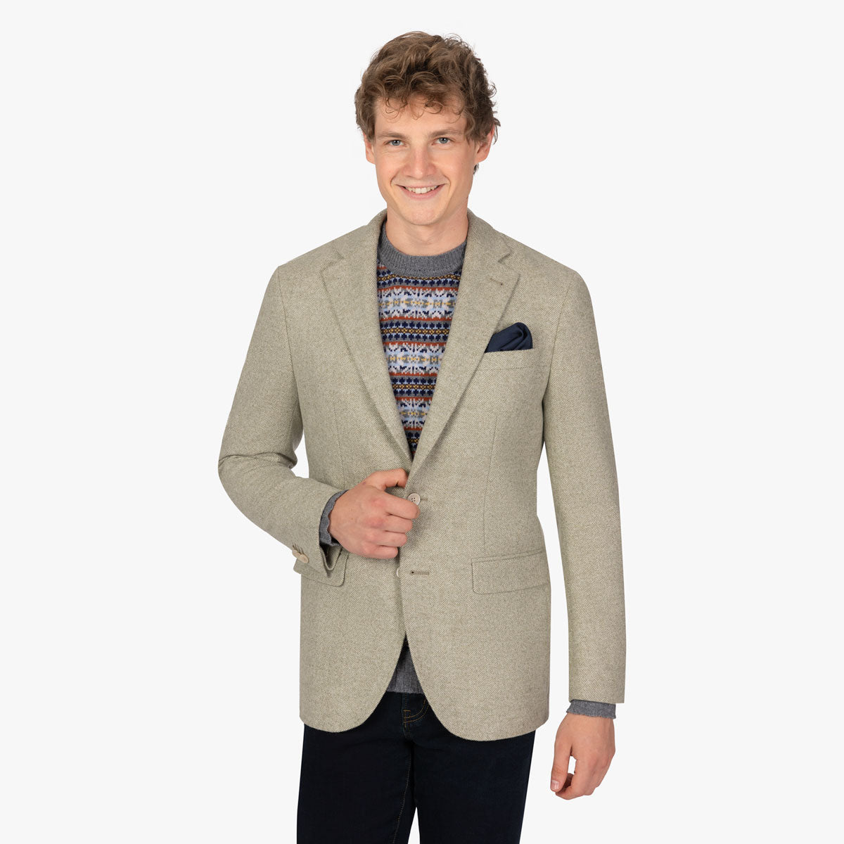 Sakko Prato aus Schurwolle in Hellgrün grün Bild 1