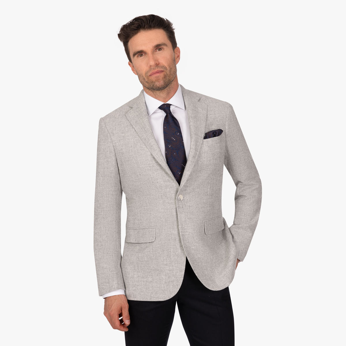 Sakko Prato aus Schurwolle und Kaschmir in Hellgrau hellgrau Bild 1