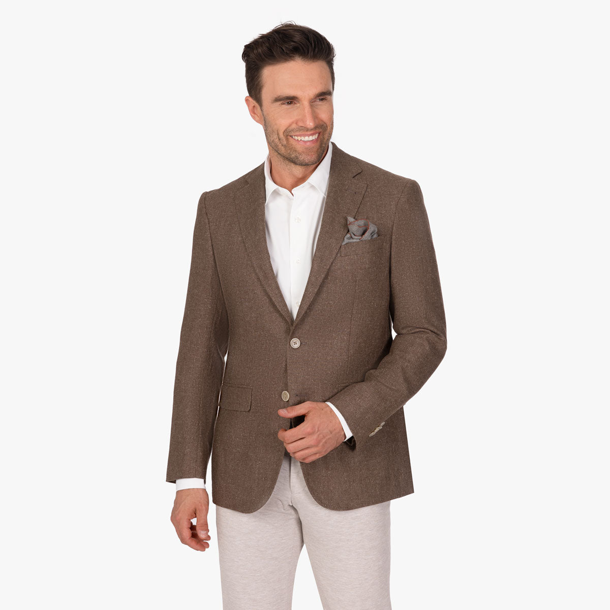 Sakko Prato aus Seide-Woll-Mix in Braun braun Bild 1