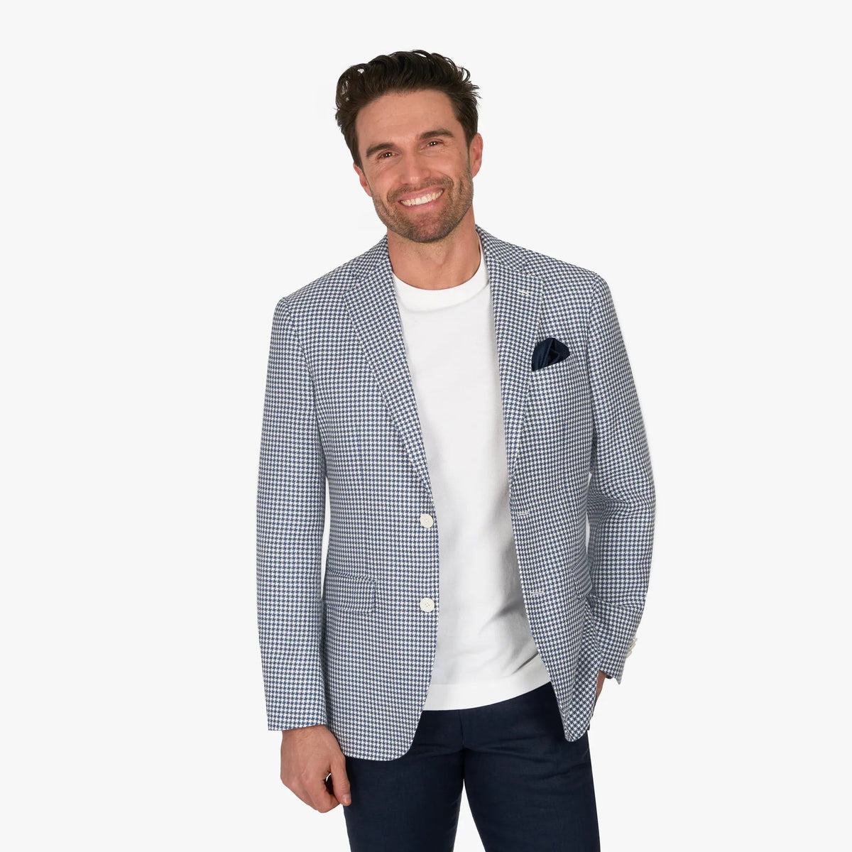 Sakko Prato mit Hahnentritt in mittelblau mittelblau Bild 1