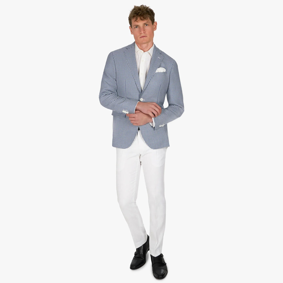 Sakko Prato mit Hahnentritt in mittelblau mittelblau Bild 2